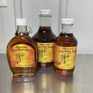 Pure Wisconsin Maple Syrup in Glass Bottle